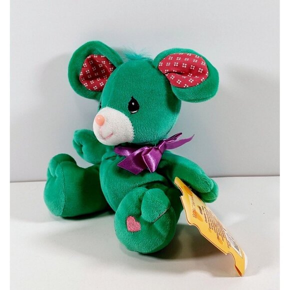 Precious Moments Tender Tails Plush "Rosie"  the mouse Green 1998 Vintage - Picture 2 of 6